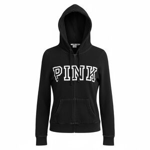 Victoria's Secret PINK Black Hoodie with White Trim